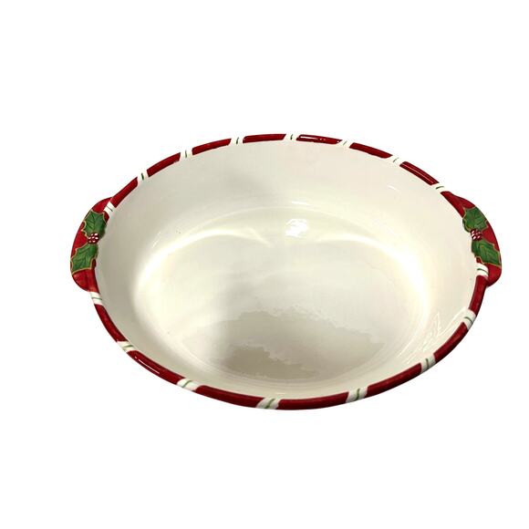 Christopher Radko "Home for the Holidays" Oval Ironstone Casserole Dish-NEW! - Picture 3 of 6
